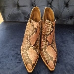 Vince Camuto snake skin booties